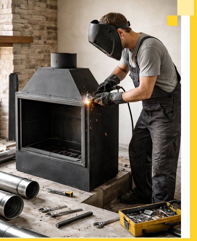 Продажа и установка металлических каминов в Валуйках под ключ