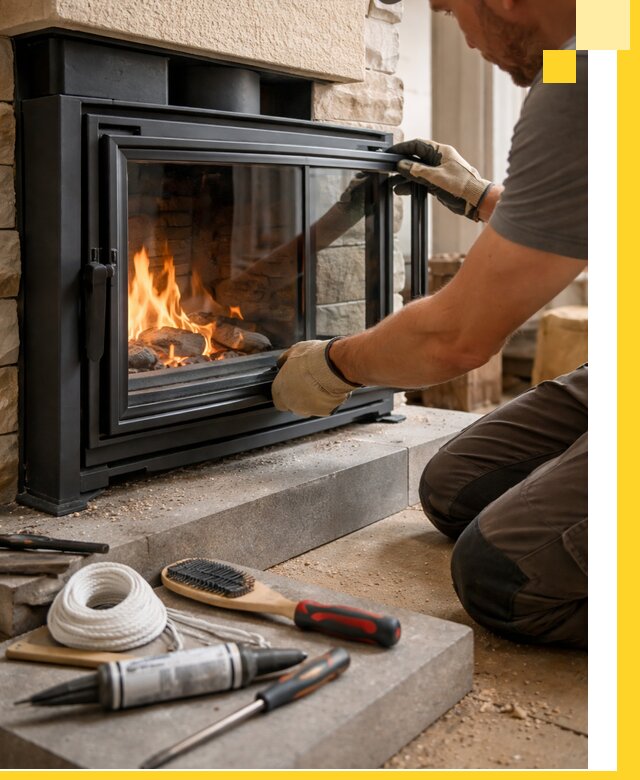 Производство, монтаж и доставка каминов со стеклом в Валуйках