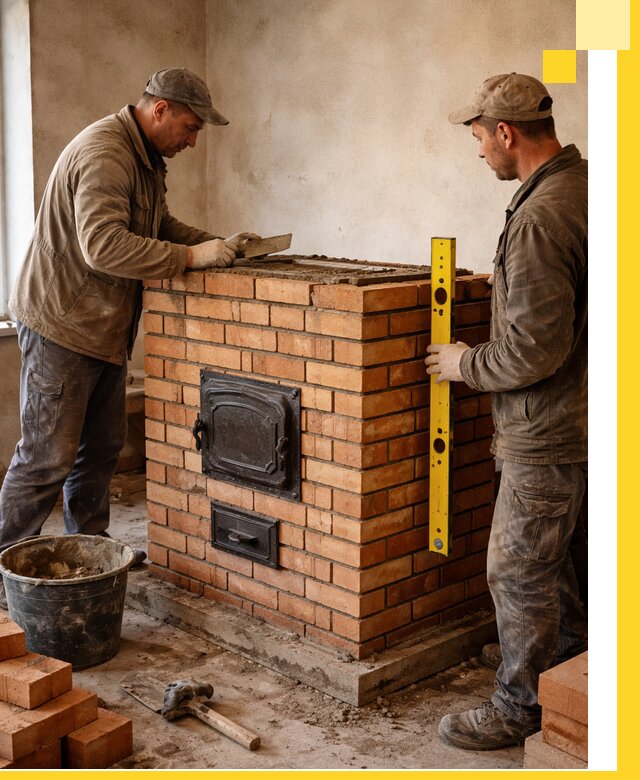 Отопительные печи под ключ в Валуйках, установка и сборка