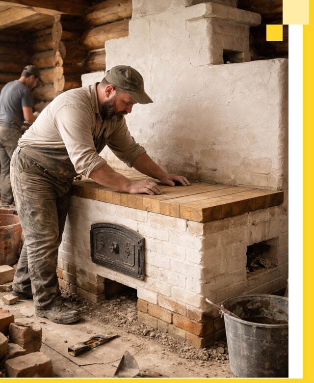 Проектирование и установка русской печи с лежанкой в Валуйках