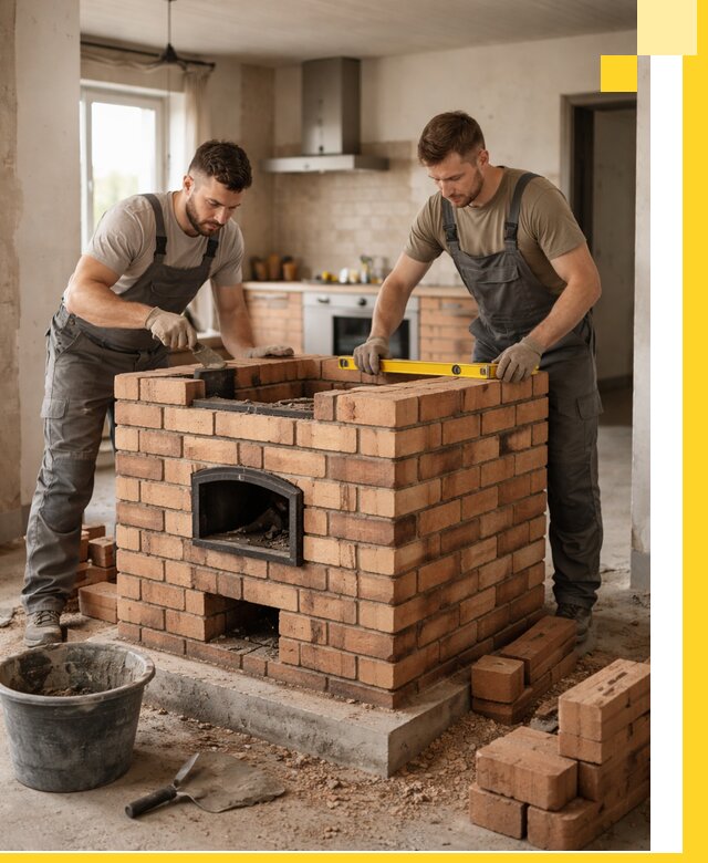 Установка и монтаж печей в частном доме в Валуйках под ключ