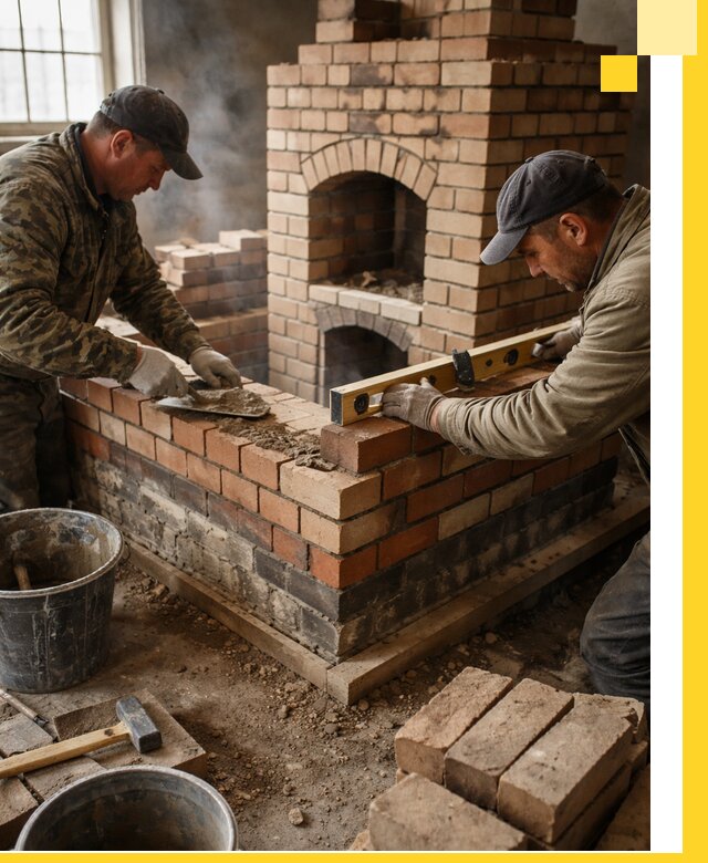 Изготовление и монтаж печей и каминов из кирпича в Валуйках