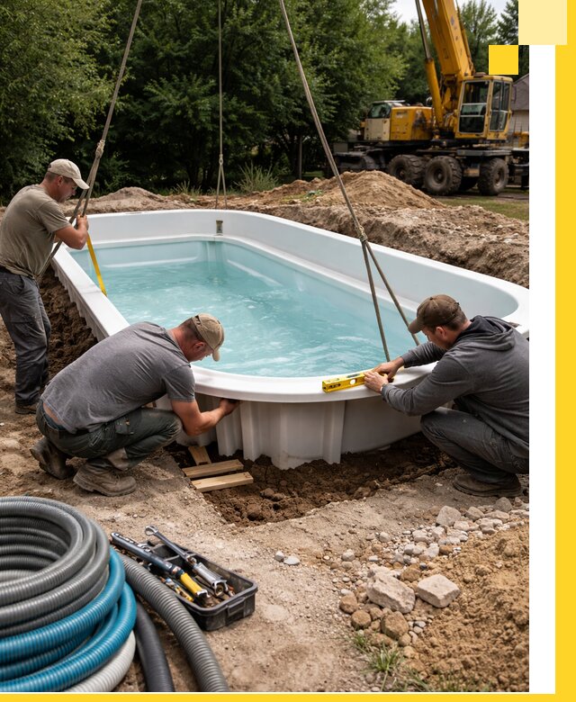 Установка и монтаж композитных бассейнов под ключ в Валуйках