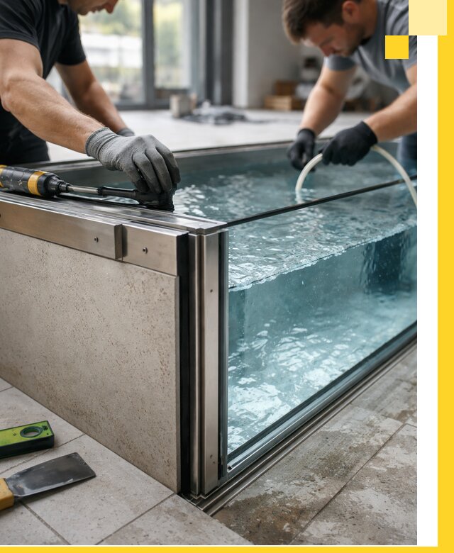 Проектирование и монтаж стеклянных бассейнов в Валуйках