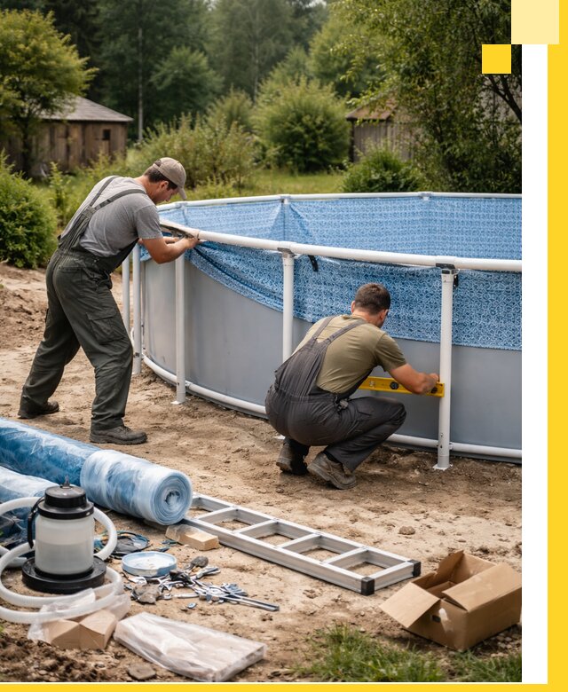 Установка и монтаж каркасных бассейнов в Валуйках под ключ