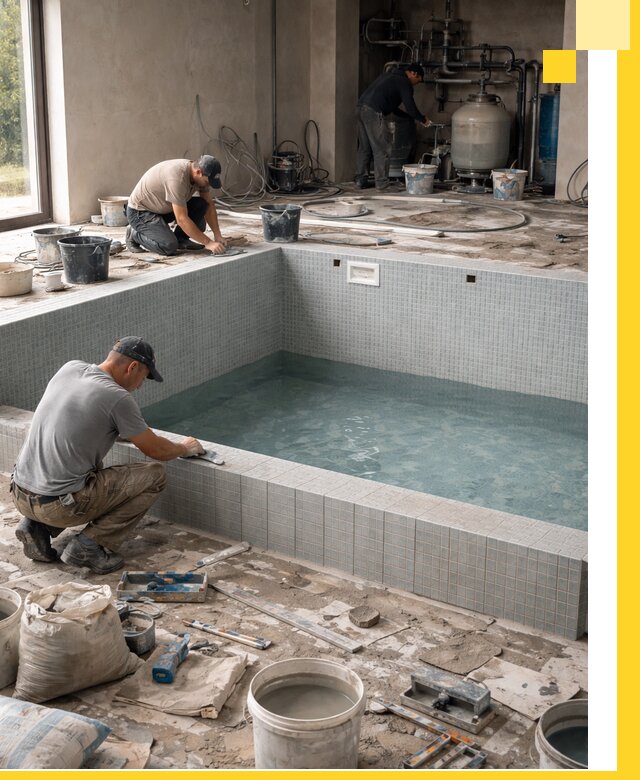 Строительство и монтаж бассейнов в помещении в Валуйках