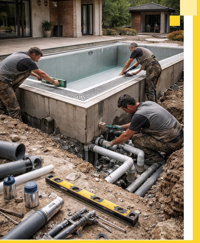 Строительство переливных бассейнов в Валуйках под ключ