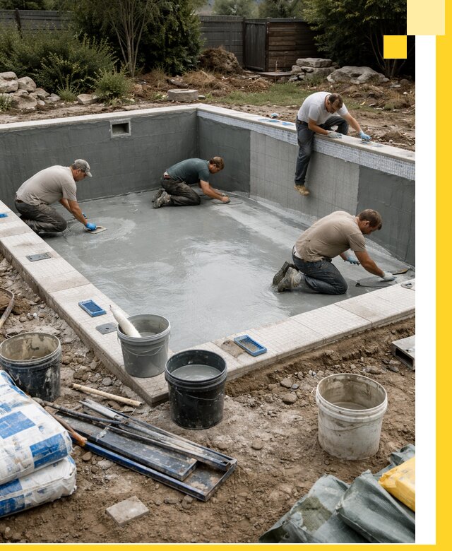 Изготовление и монтаж чаши бассейна под ключ в Валуйках