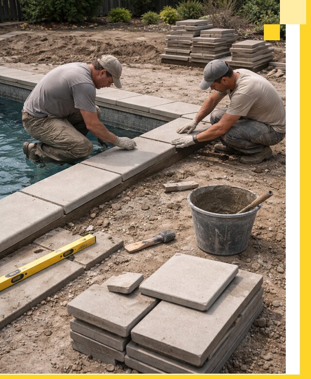 Установка и изготовление копингового камня для бассейнов в Валуйках