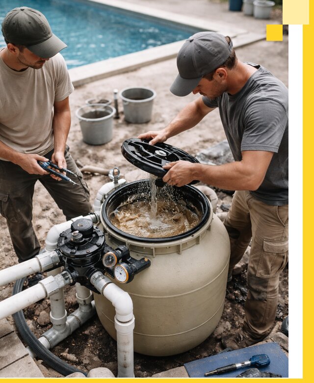 Установка и обслуживание песочных фильтров для бассейнов в Валуйках