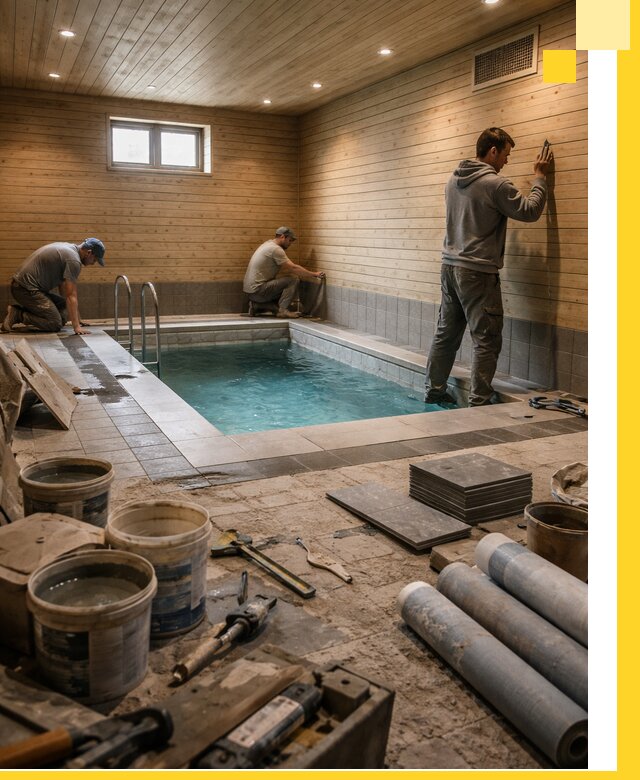 Строительство бани с бассейном и сауной под ключ в Валуйках