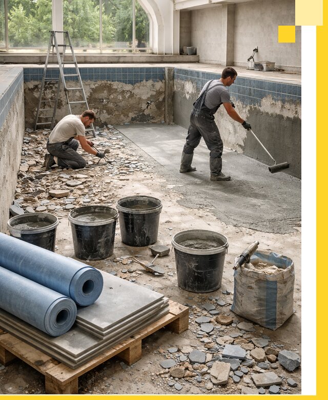 Реконструкция бассейнов в Валуйках: ремонт, гидроизоляция