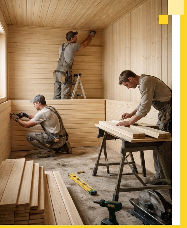 Обшивка саун в Валуйках из натуральной древесины под ключ