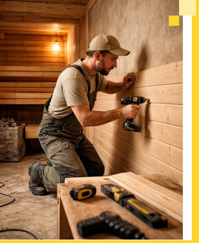 Профессиональная внутренняя отделка бани в Валуйках под ключ