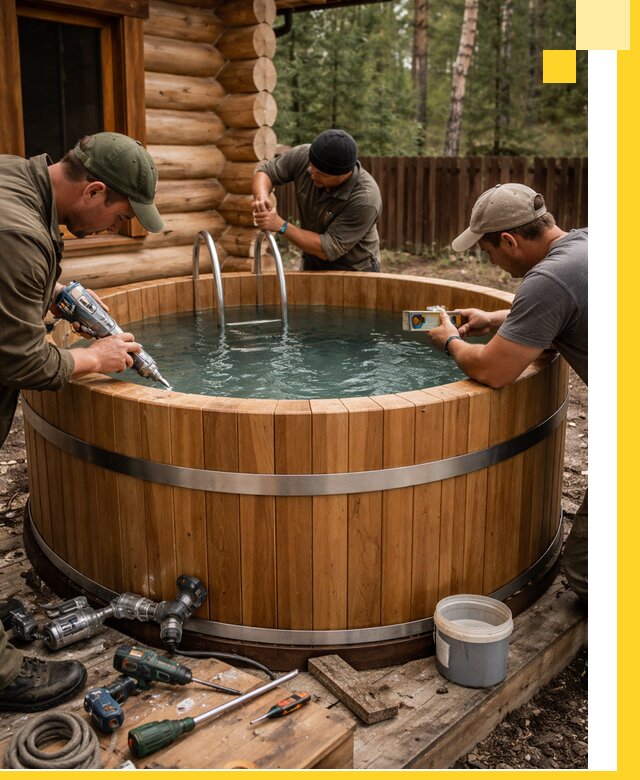 Строительство бань с купелью под ключ и отделкой в Валуйках