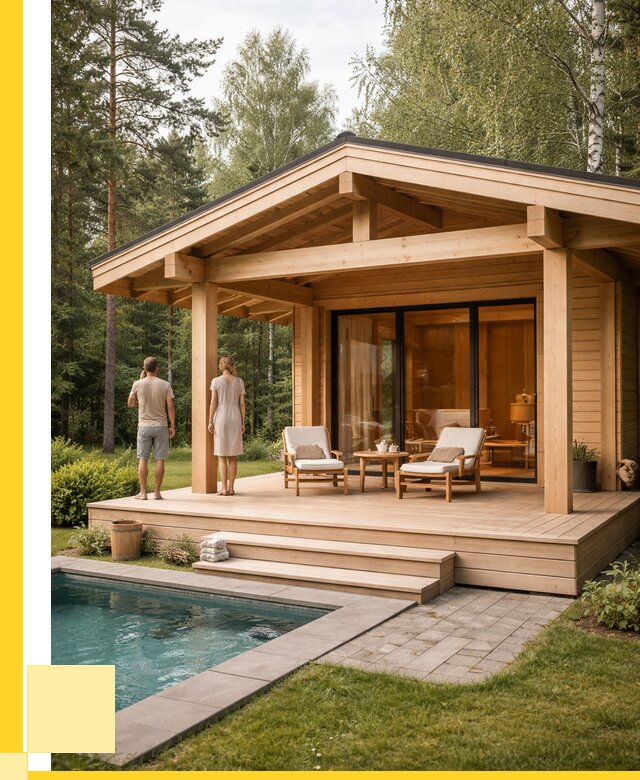 Бани с террасой под ключ в Валуйках от 638700 р. | ЭриданВли