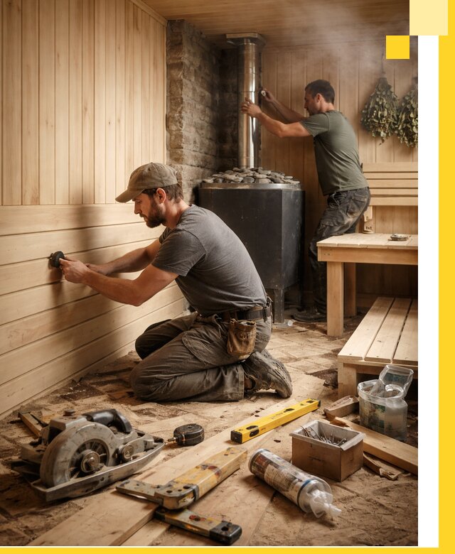 Полное строительство и оснащение парных под ключ в Валуйках