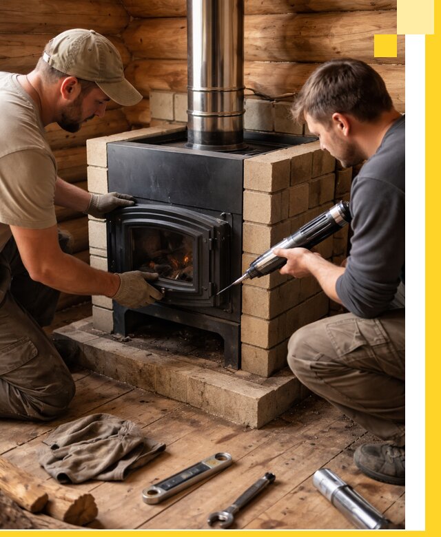 Монтаж и установка печи в бане под ключ с гарантией в Валуйках