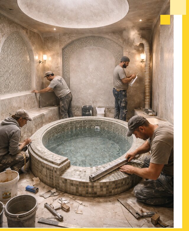 Профессиональное строительство хамама с бассейном в Валуйках под ключ